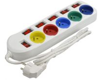 Powerstrip 1,5m with 6 switches